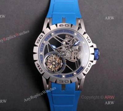 Swiss Replica Roger Dubuis Excalibur Blue Skeleton Watch For Men